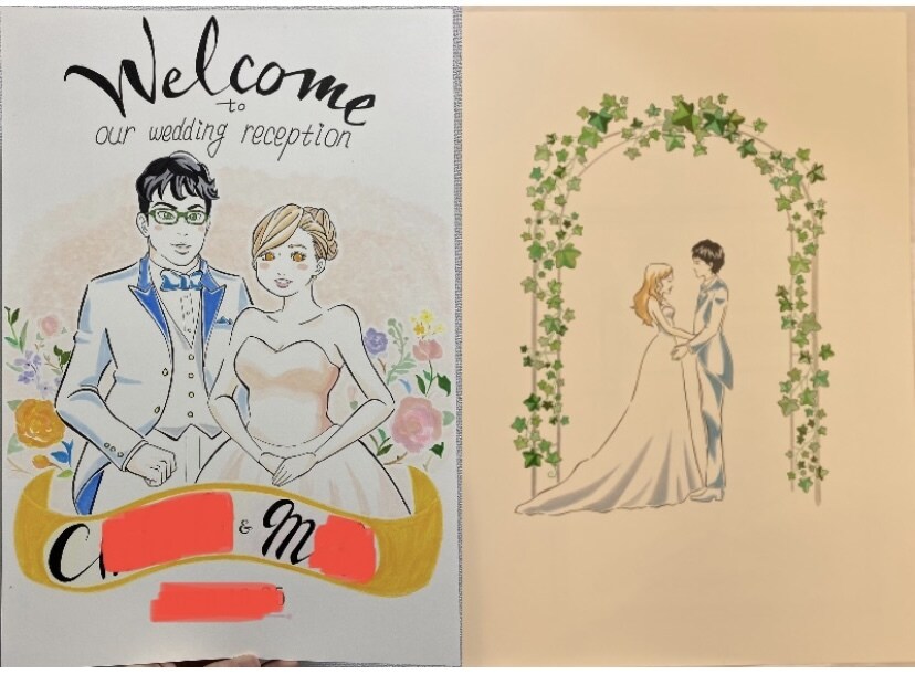 色々な漫画風ウェルカムボードや似顔絵を描きます 好みのテイストやタッチ、あの漫画風になどでき得る限り応えます イメージ4