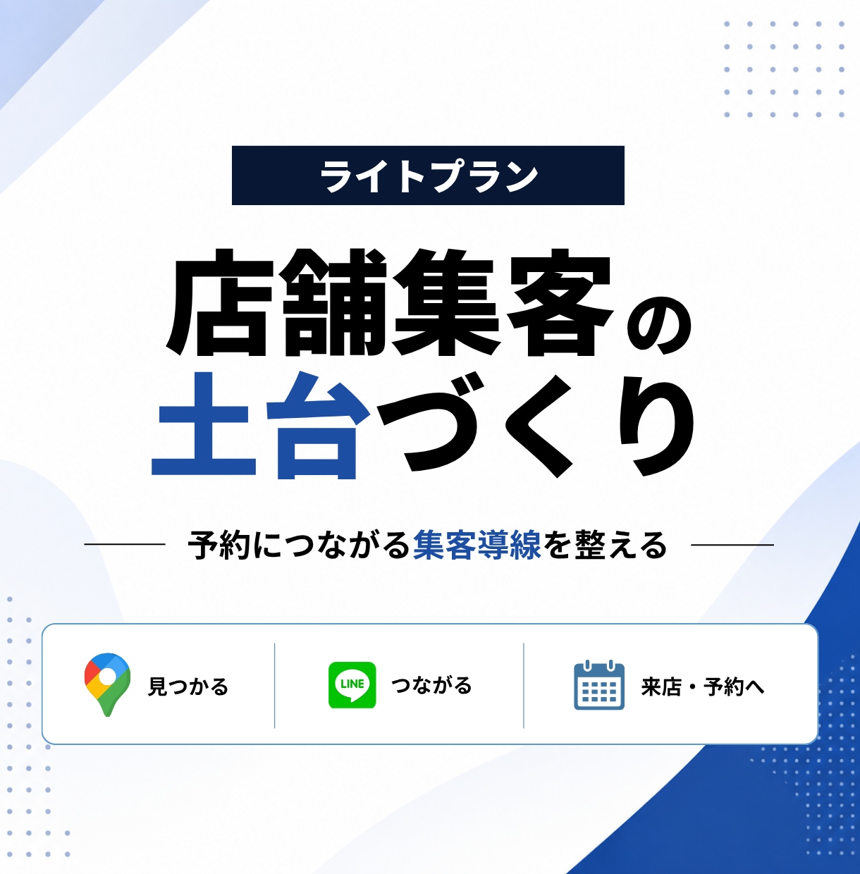 ライトプラン｜店舗集客の土台を一緒に整えます 集客の土台を整え、予約につなげる流れを構築 イメージ1