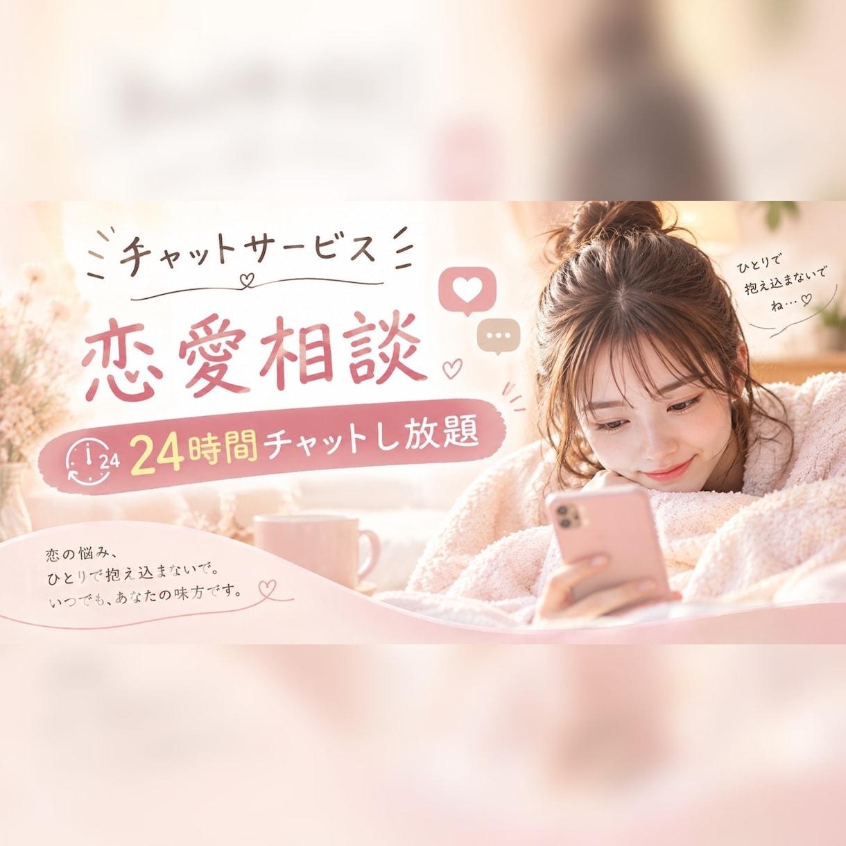電話が苦手な方へ︎✿24時間チャットで相談できます 恋愛相談｜チャット相談｜誰にも言えない秘密(´･×･`) イメージ1