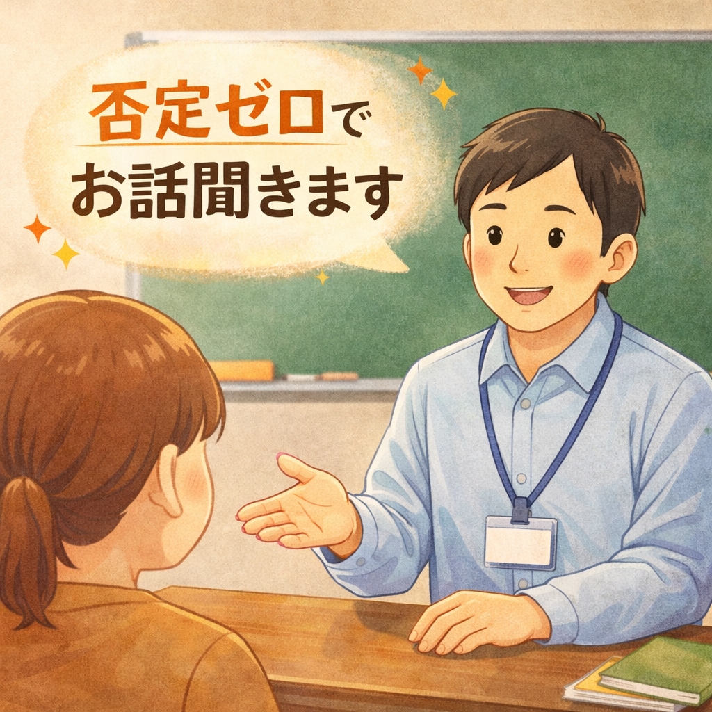 否定ゼロで30分ゆっくり話聞きます 元中学校の先生が安心して話をうかがいます イメージ1