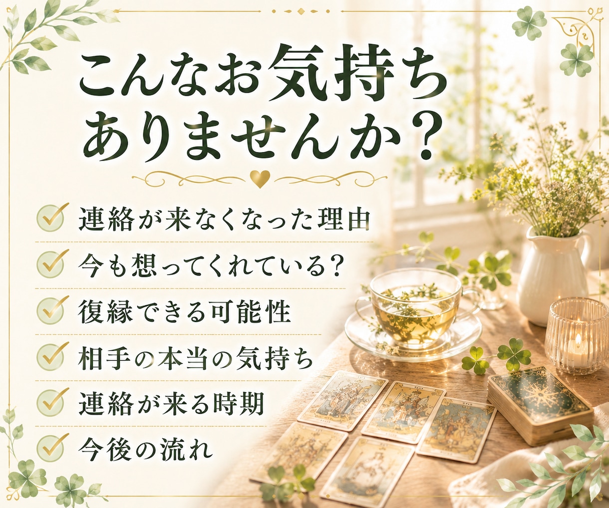 復縁できる？連絡が来ないお相手の本音を視ます 音信不通・既読無視・未読無視・相手の本音・今後の流れ・不倫 イメージ2