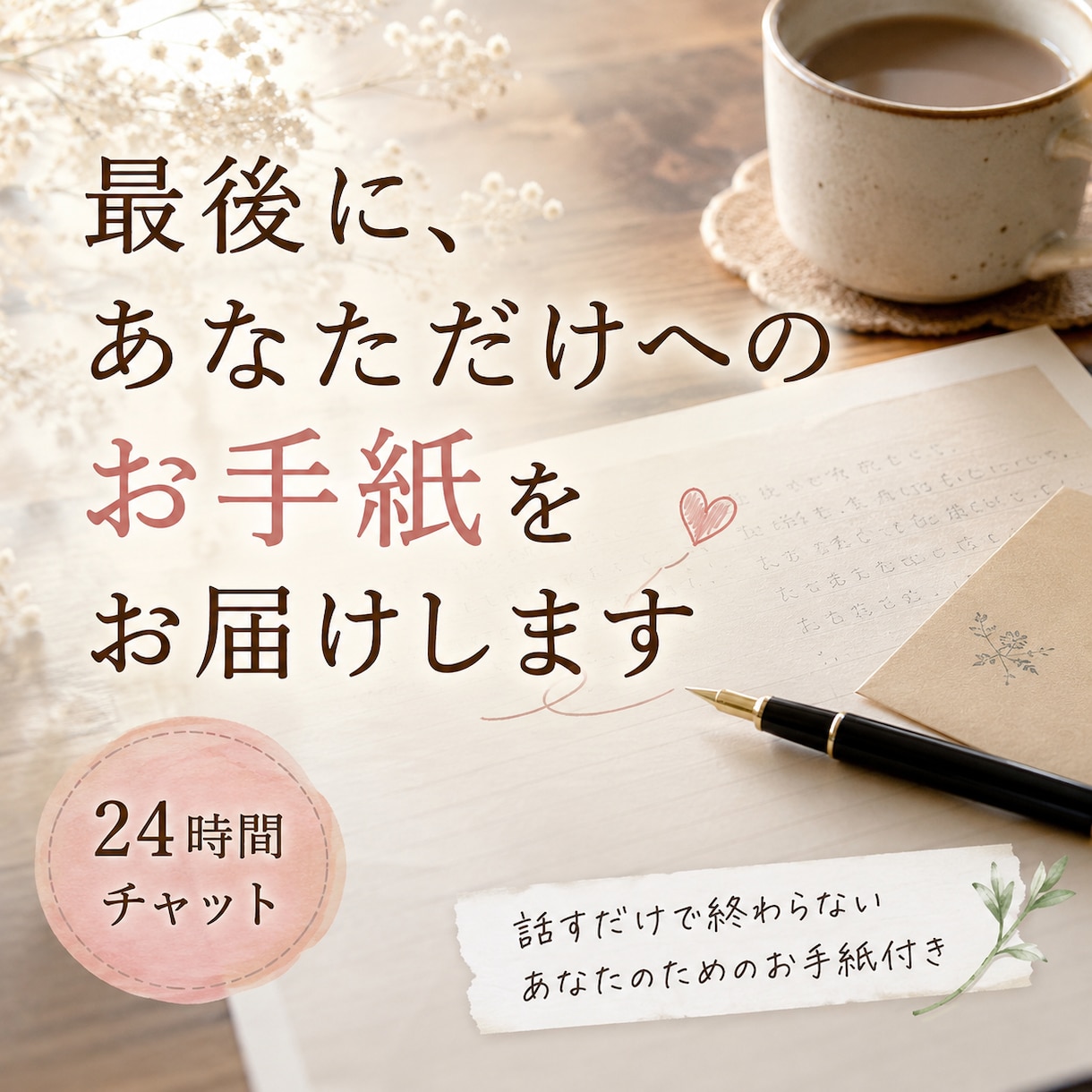 頑張りすぎるあなたのお話聞きます 24時間チャット｜最後に、あなただけへのお手紙を届けます イメージ1