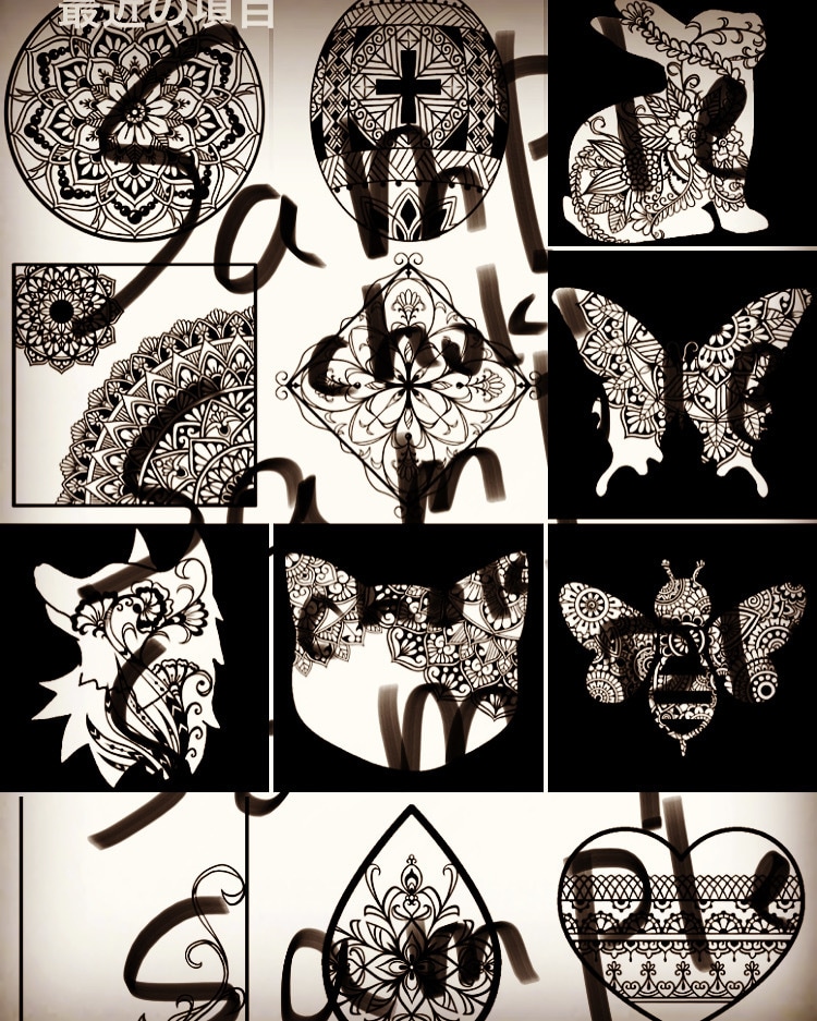 ロゴや文字を模様で埋めます 曼荼羅風模様などを丁寧に手描きで描かせて頂きます。 イメージ9