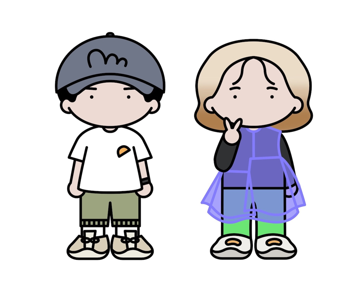 優しくポップでシンプルな絵柄の似顔絵を描きます SNSでの普段使いから特別な日まで、似顔絵をいかがでしょうか イメージ1