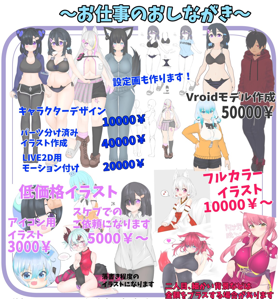 Vtuber用イラスト作成します そのままフェイスリグなどに入れて使用できます！ イメージ2