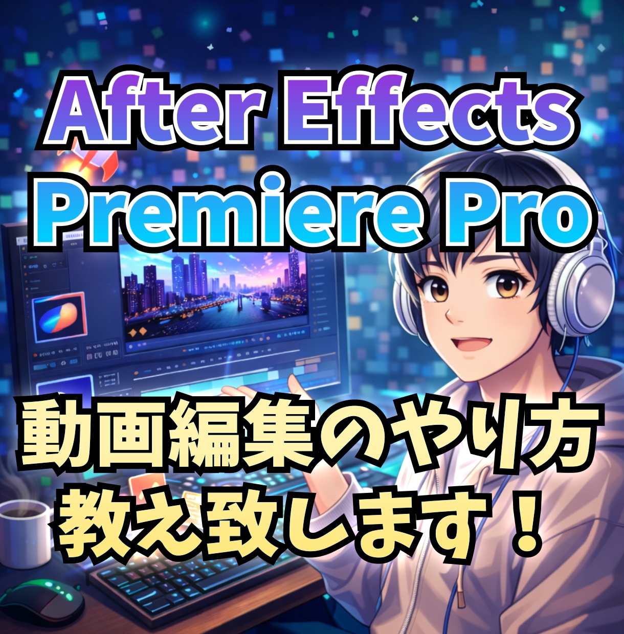 動画編集のやり方を覚えたい方お教え致します After Effects、Premiere Pro教えます イメージ1