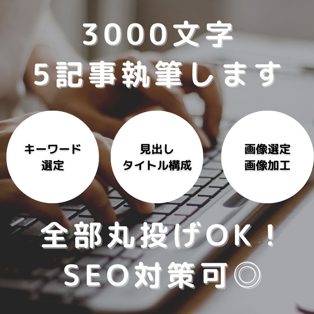 丸投げOK！SEO対策可！5記事執筆します 読みごたえのある記事を丁寧に執筆！ イメージ1