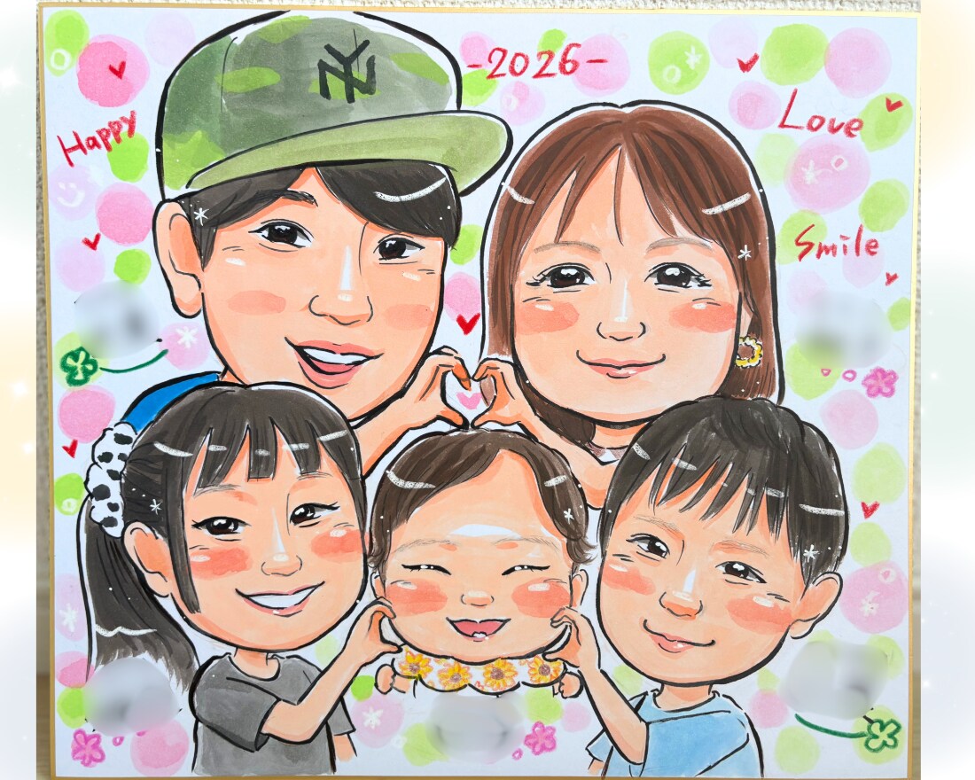 ゆめカワ水彩似顔絵♡色紙に描いてお届けします 誕生日や記念日に♡世界にひとつの可愛い似顔絵♪ イメージ3