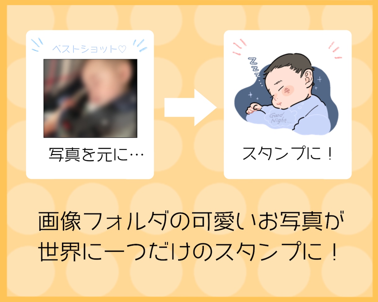 赤ちゃんLINEスタンプ作ります 我が子のベストショットを可愛いイラスト化しませんか♪ イメージ2