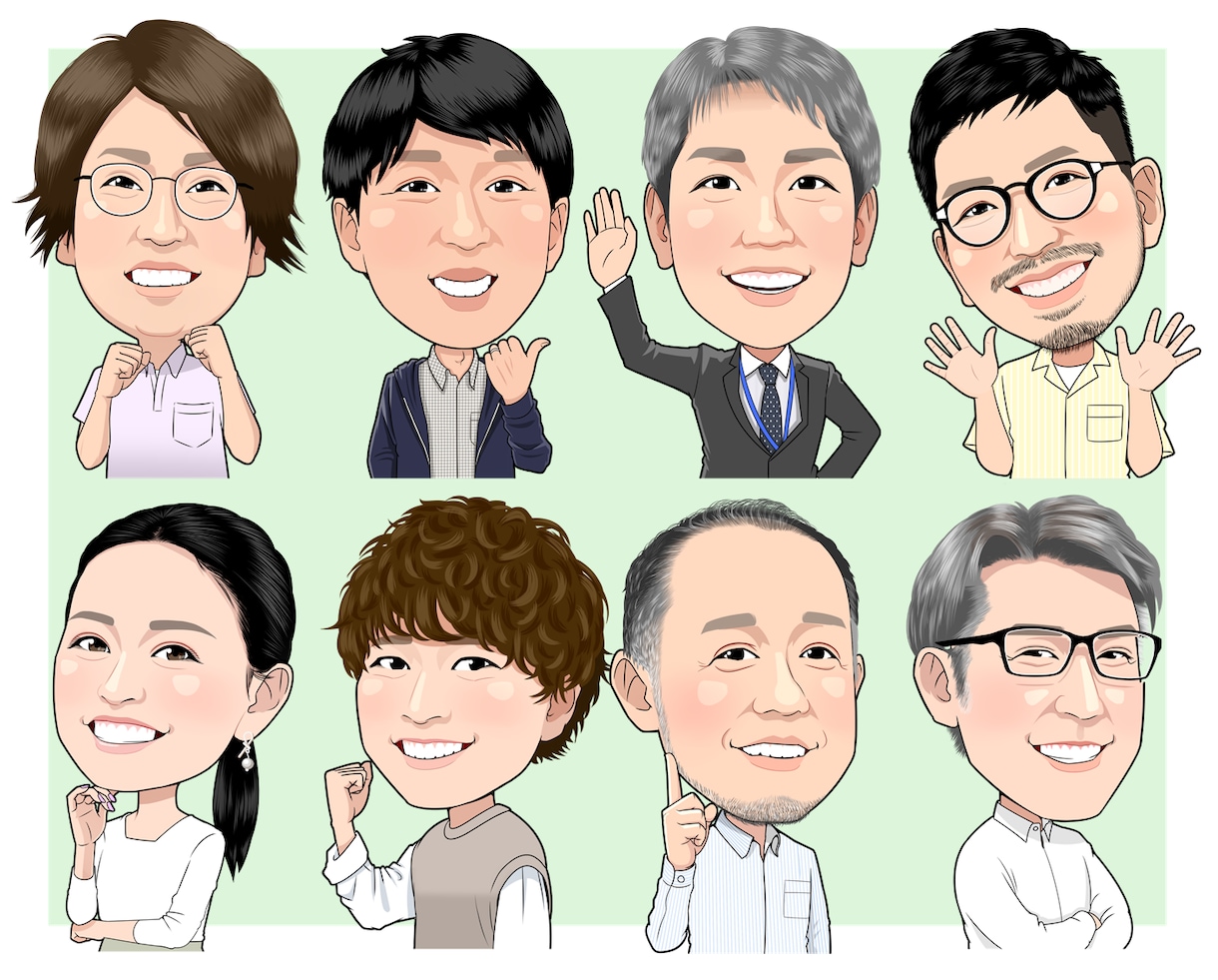 清潔感のある好印象な似顔絵制作いたします ご満足いただけない場合キャンセル無料！ イメージ1