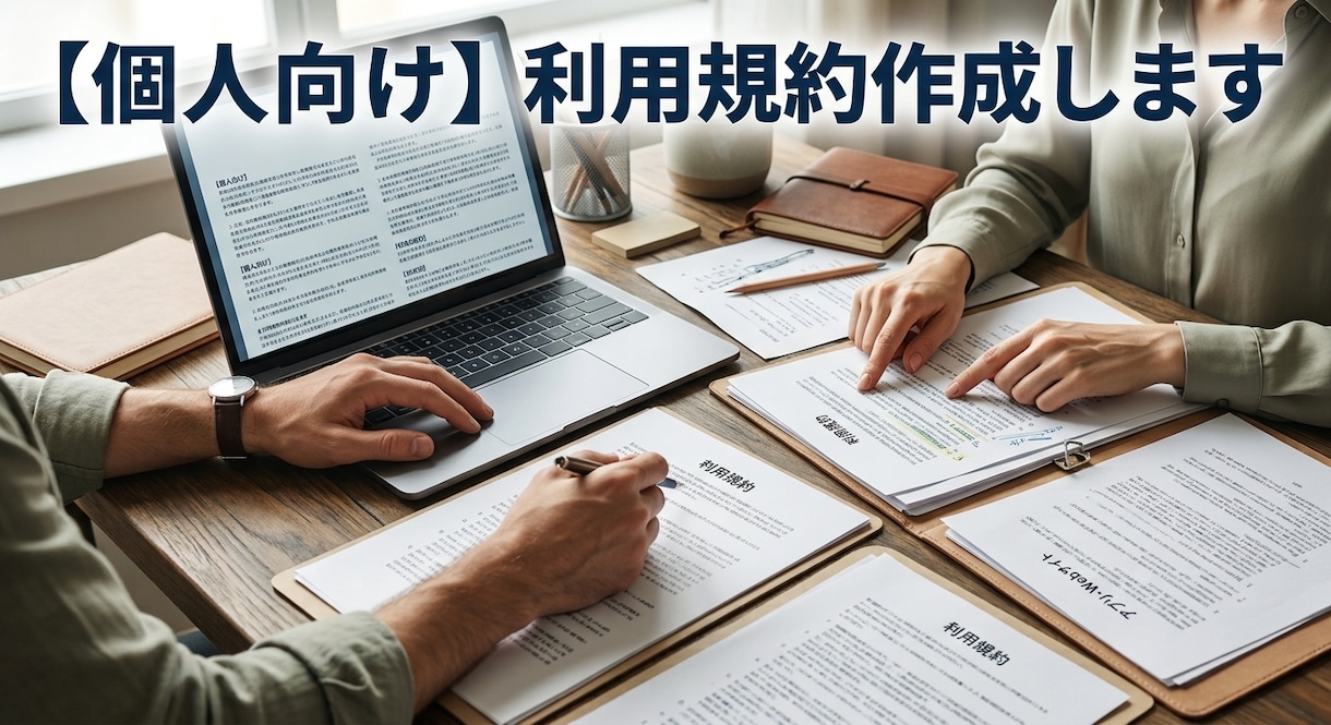 個人向け｜アプリ・Webサイト利用規約作成します 利用規約、プライバシーポリシー、特定商取引法表記などの作成 イメージ1