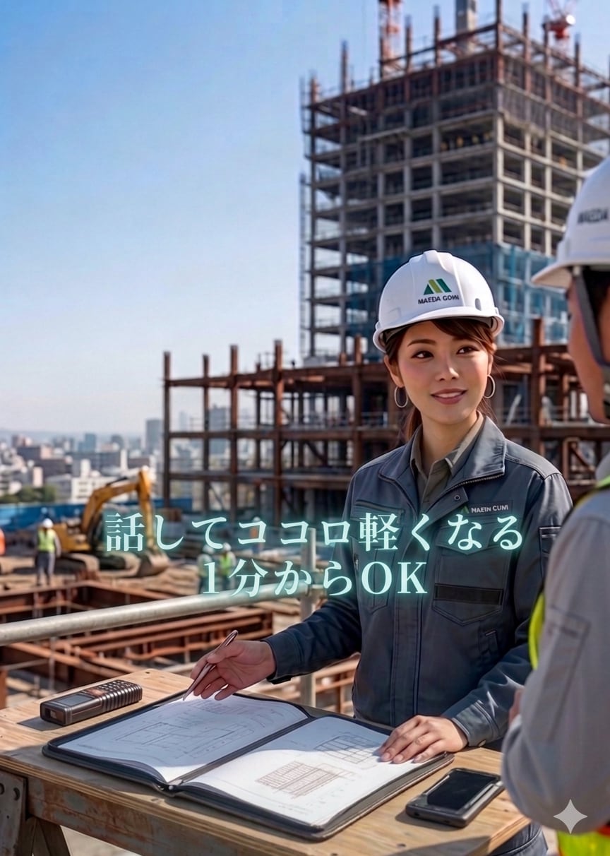 建設女子専用　現場や職場でのココロの叫び　聴きます 建設現場管理の経験を活かし、気持ちを静かにほぐします イメージ1