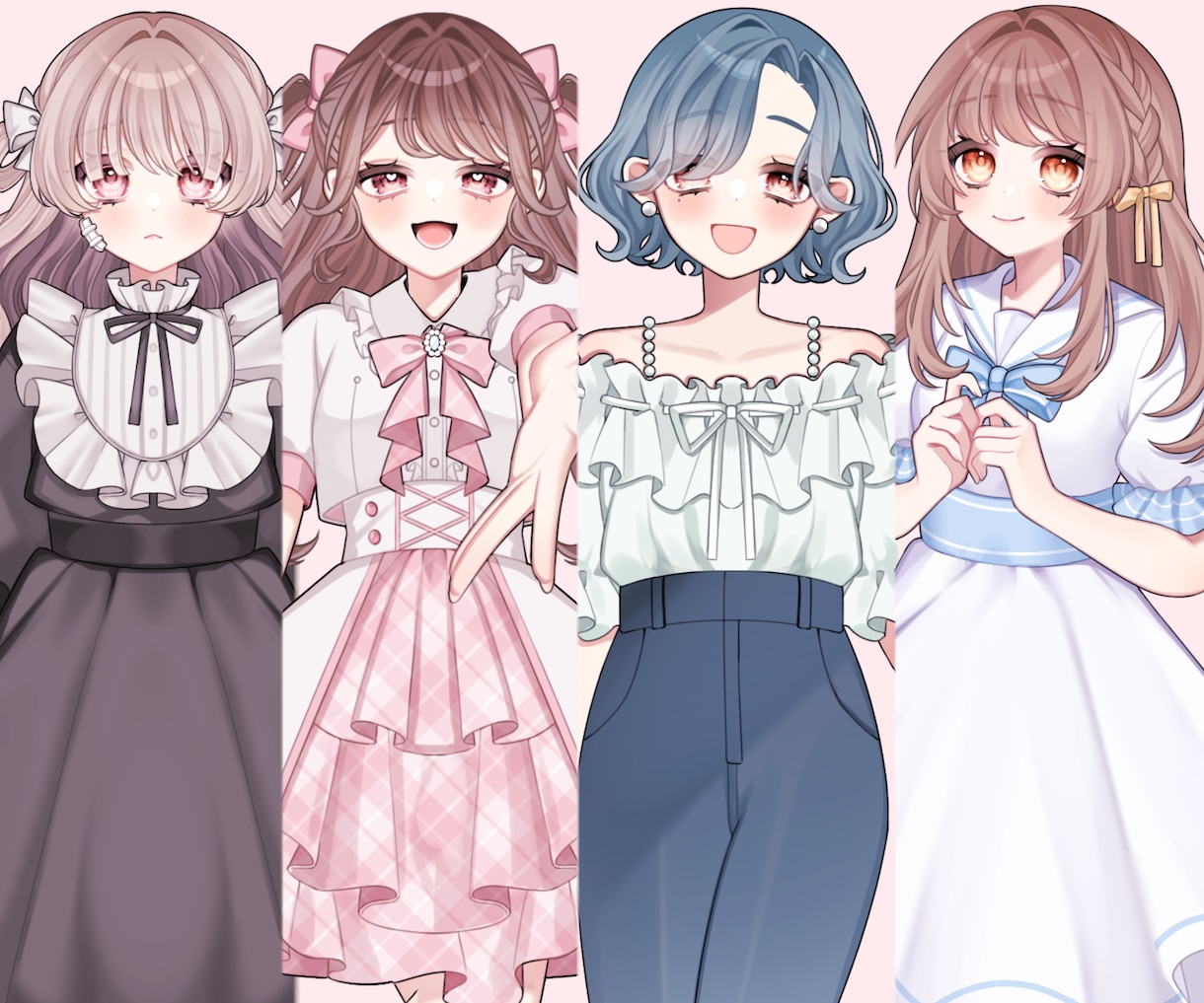 可愛らしい女の子の立ち絵お描きします TRPG・ゲーム・創作活動などにどうぞ♩ イメージ1