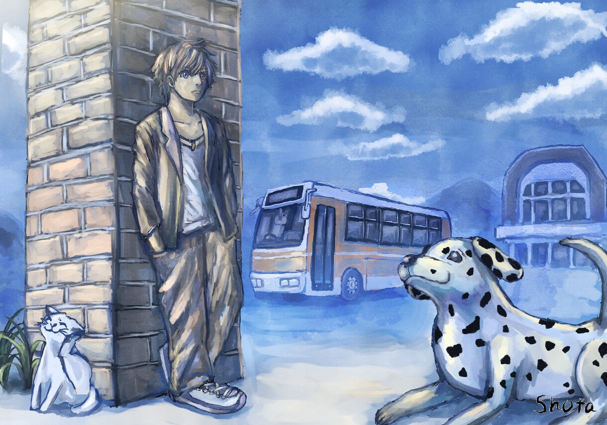 カラーの一枚絵作成します キャラクター＋背景のデジタルイラスト イメージ8