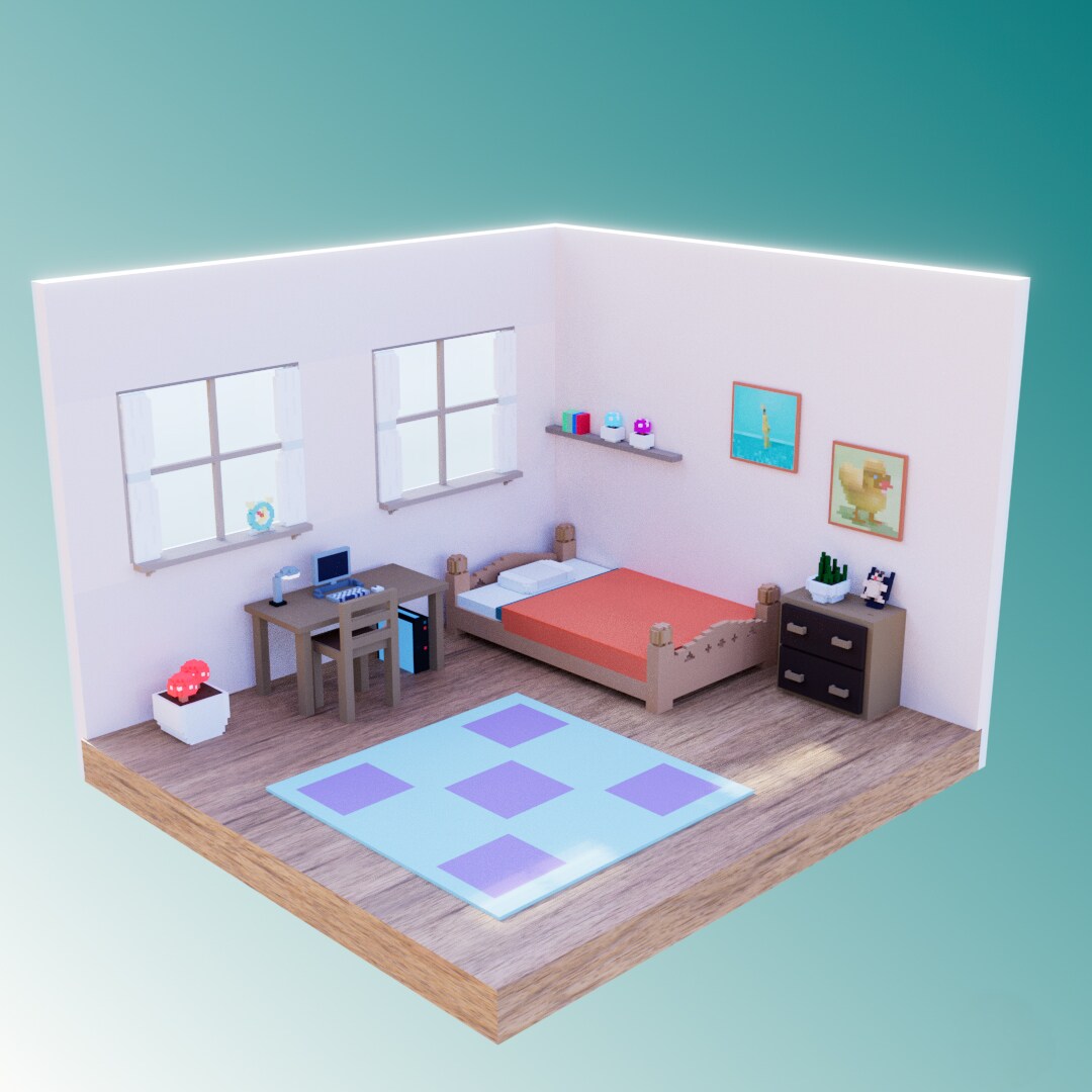 ボクセル風素材の「画像制作」します ゲームやSNS向けの小さな3D素材に イメージ3