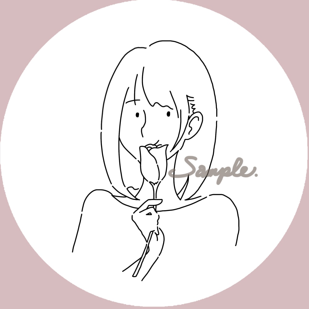 写真をもとに シンプルで可愛い線画アイコン描きます 少ない線で描く雰囲気似顔絵です。顔パーツの有無は選択可能！ イメージ4