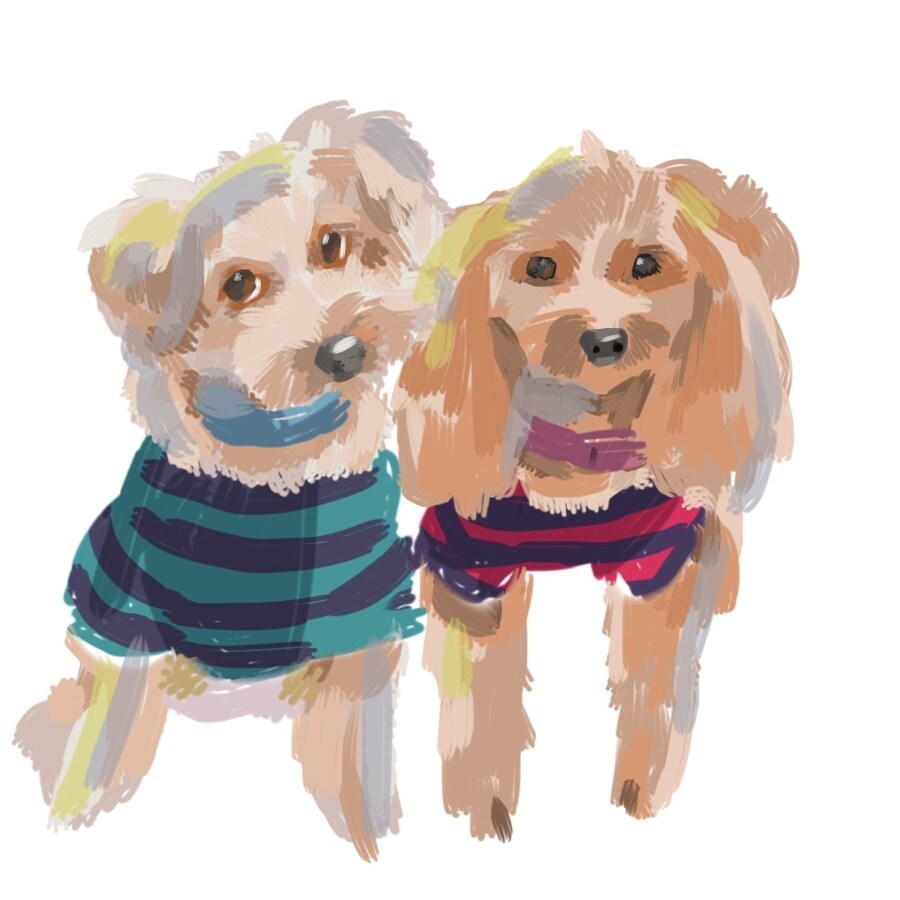 抽象的なわんこの似顔絵を描きます アイコンや壁紙、グッズ制作に！シンプルでどこでも使えます。 イメージ5