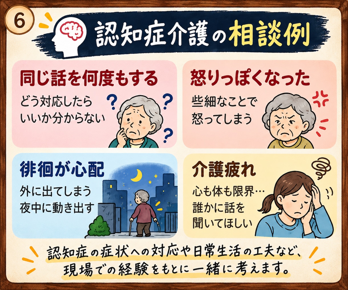 親の介護や認知症の悩みを整理できます 今の状況に合った選択肢を一緒に整理します イメージ6