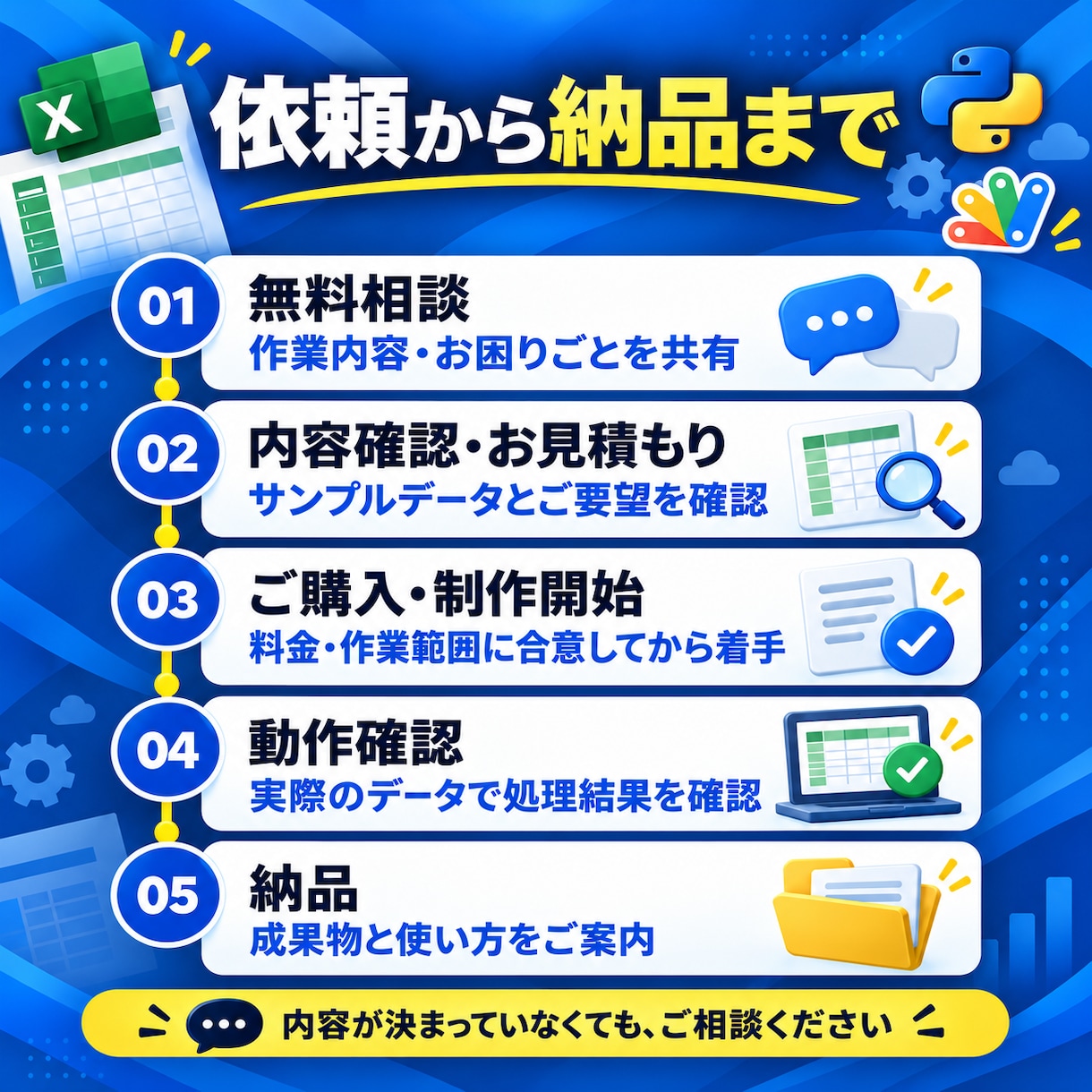 Excel・Python・GASで自動化します 転記・集計・繰り返し作業を自動化します イメージ5
