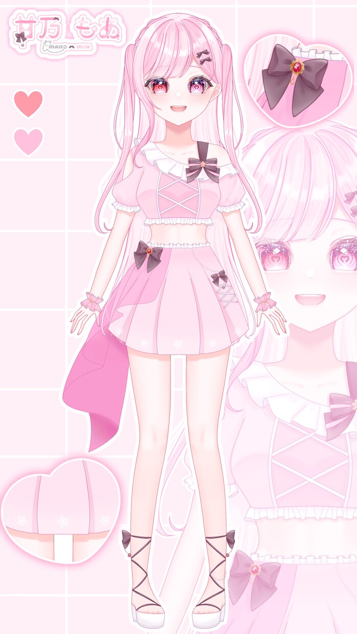 IRIAM等で使用できる立ち絵制作します キラキラお目目が特徴の女の子ならお任せください イメージ4
