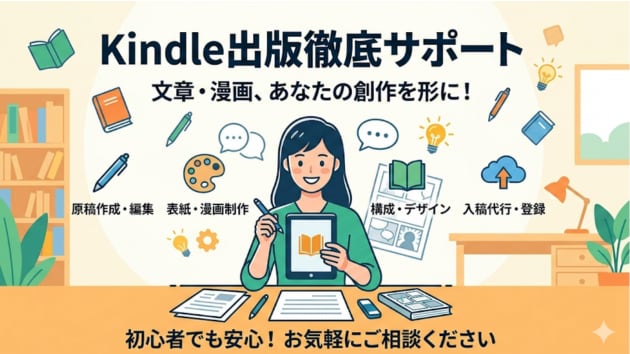 kindle出版／文章・漫画のサポートを致します Amazonで出版経験多数／自分史・体験記の出版をお考えの方 イメージ1