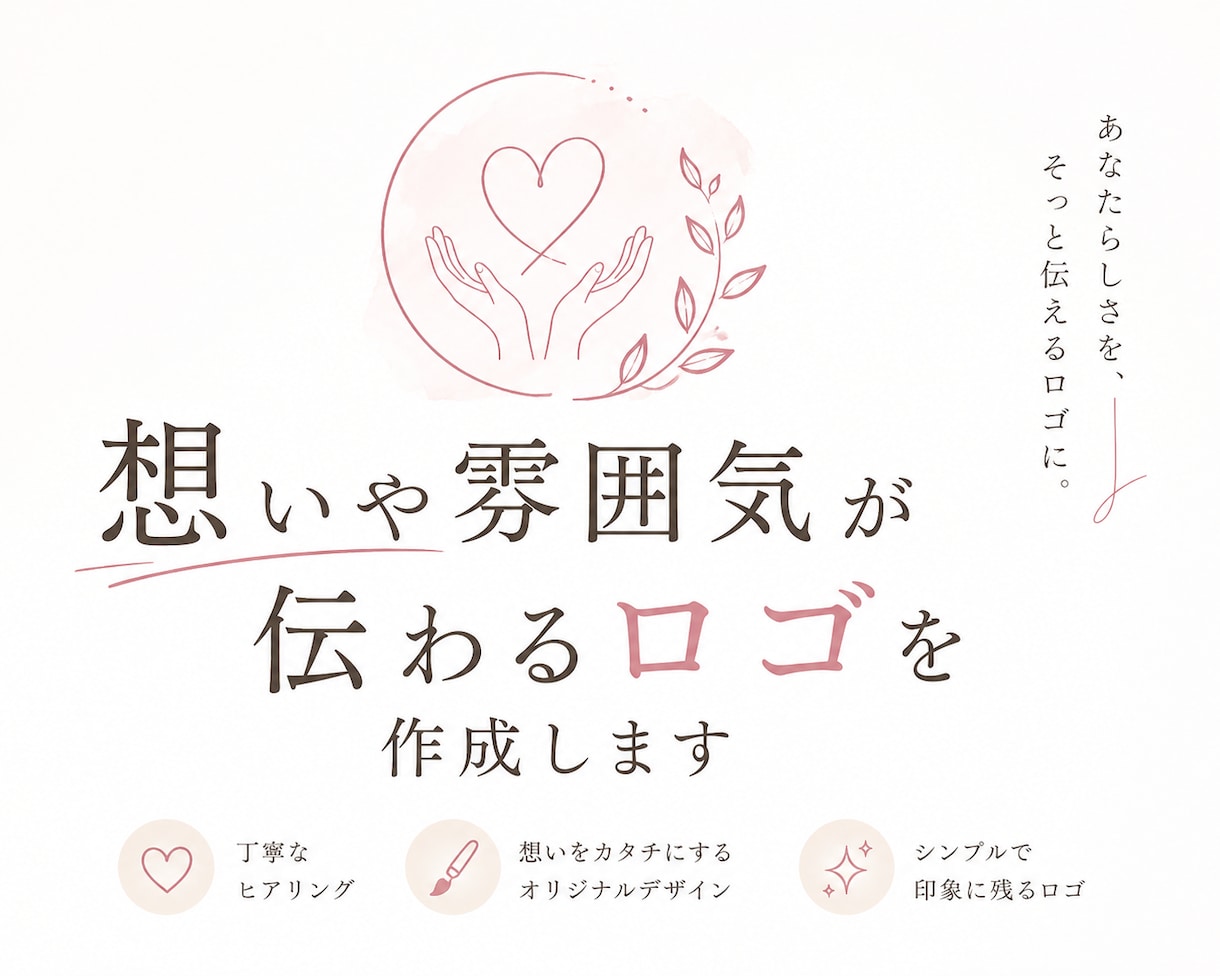 open価格！想いや雰囲気が伝わるロゴを作成します お店・サロン・教室・個人ブランドの印象づくりをお手伝いします イメージ1