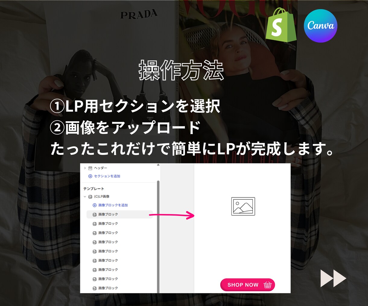 Shopify専用！LPテンプレート構築します 広告連動型LPに！画像コンテンツを入れ込む簡単テンプレート イメージ4