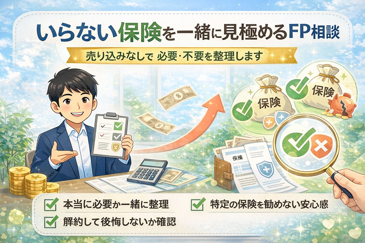 いらない保険を一緒に見極めるFP相談します 売り込みなしで必要・不要を整理します イメージ1