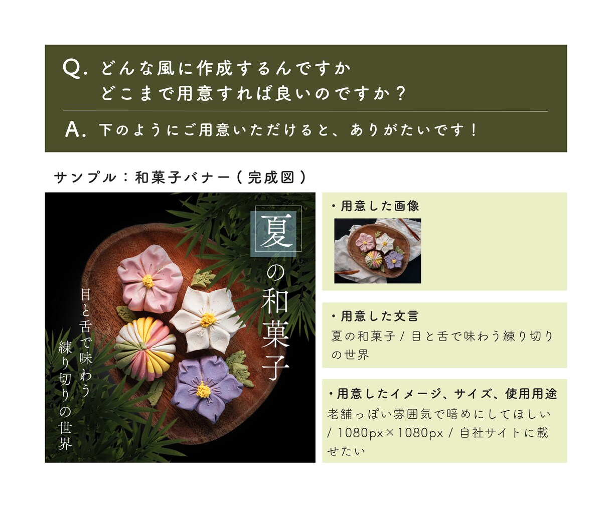 飲食店・カフェ向けシンプルな集客WEB画像作ります 和菓子/ケーキ屋/ラーメン屋/ブランディングを高めるバナー イメージ4