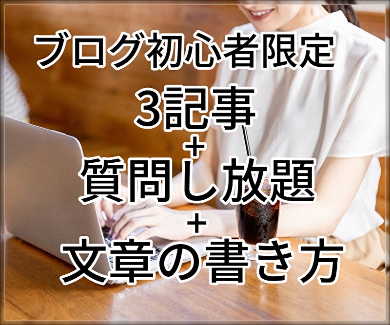 ブログ初心者限定・3記事+文章の書き方お伝えします 自分で記事を書くための見本が欲しい方へ イメージ1