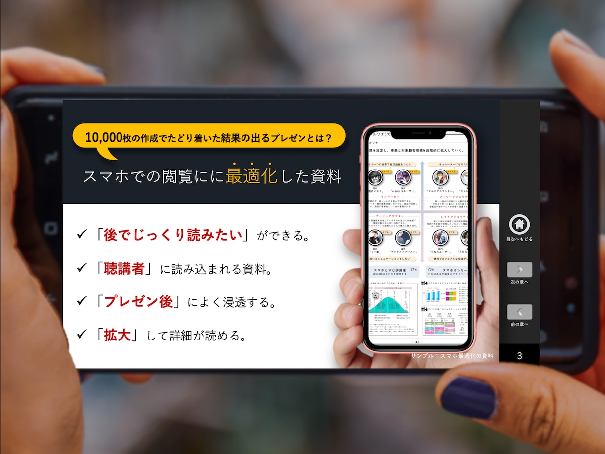 プレゼン後にも特化したパワポ資料を作成します スマホでも見られるBYOD型資料で聴講者の体験を豊かにします イメージ3