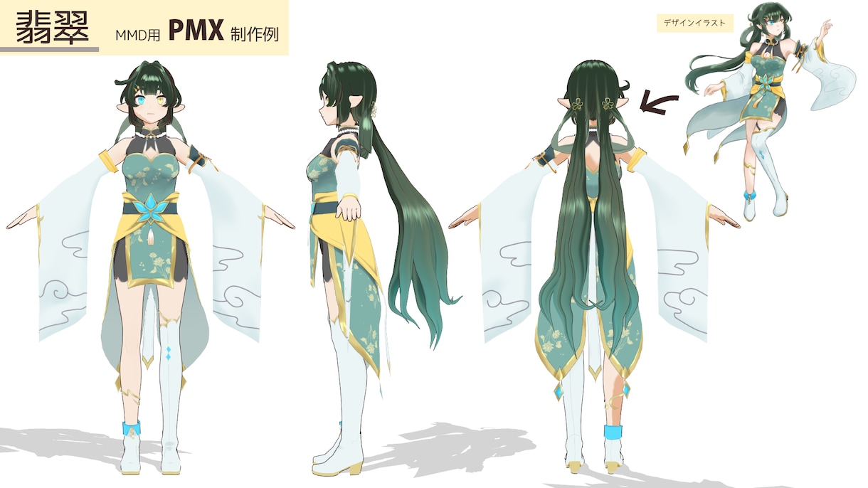 VRoid を基本にオリジナル3Dモデルを作ります Vtuberやゲームなどで使え、オプションでMMD対応します イメージ2