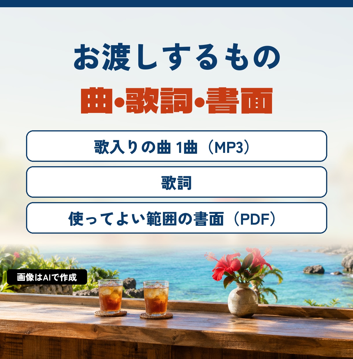 お店の名前が入ったテーマ曲をAIで作ります 歌詞は人が直し、店名の読みを確かめてから作ります イメージ3