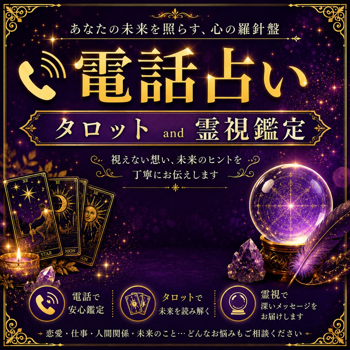 1分からOK♩沖縄占い師がタロット＆霊視鑑定します ひとりで悩まず、まずはお気軽にご相談ください。 イメージ1