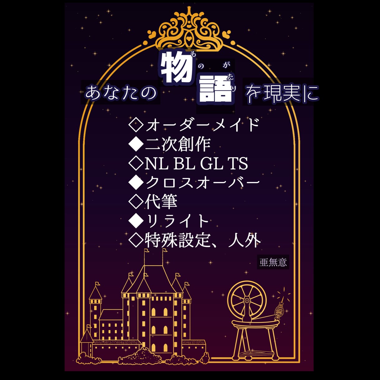 あなたの想像と物語を文字に起こします 設定や資料を元に小説をお書きいたします。 イメージ1