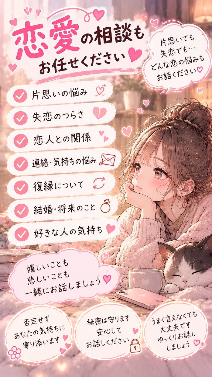あなたのお話をゆっくりききます 誰かに聞いてほしいそんな時、あなたのお話相手になります イメージ3