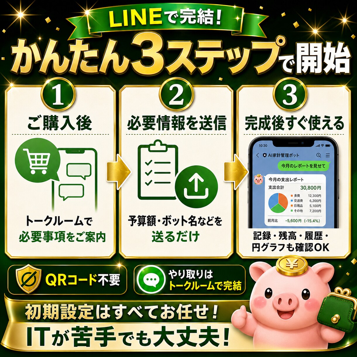 LINEでAI家計管理ボットを作成します 送るだけで支出を自動記録！初心者も安心 イメージ5