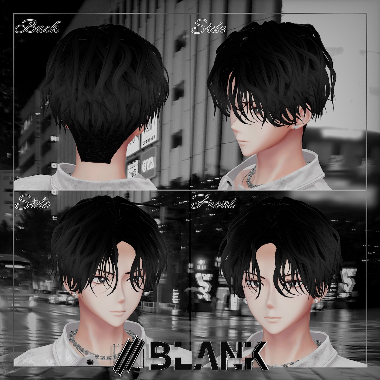 VRChat向け| メンズアバター用髪型作成します リアルでオリジナリティのある髪型で他のユーザーと差別化しよう イメージ3