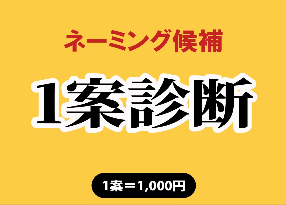 ネーミング診断｜その名前をプロの視点で確認します プロの4C分析であなたの案の懸念と価値を判定 イメージ1