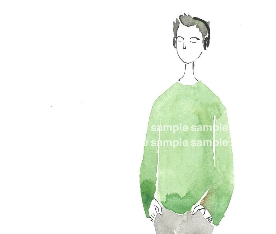 商用利用 個性的な水彩イラストを手描きします 企業ホームページ/パンフレット/名刺似顔絵/ロゴマーク イメージ6