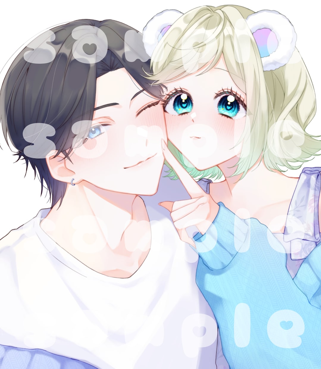 2人組、ペアイラスト制作致します お急ぎ納品も可能です！記念日に間に合わせたい方等是非\✩/ イメージ1