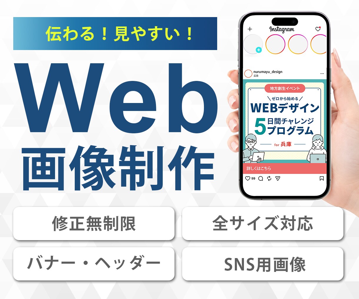 Web画像つくります 修正無制限で、伝わりやすいWeb画像をご提供します イメージ1