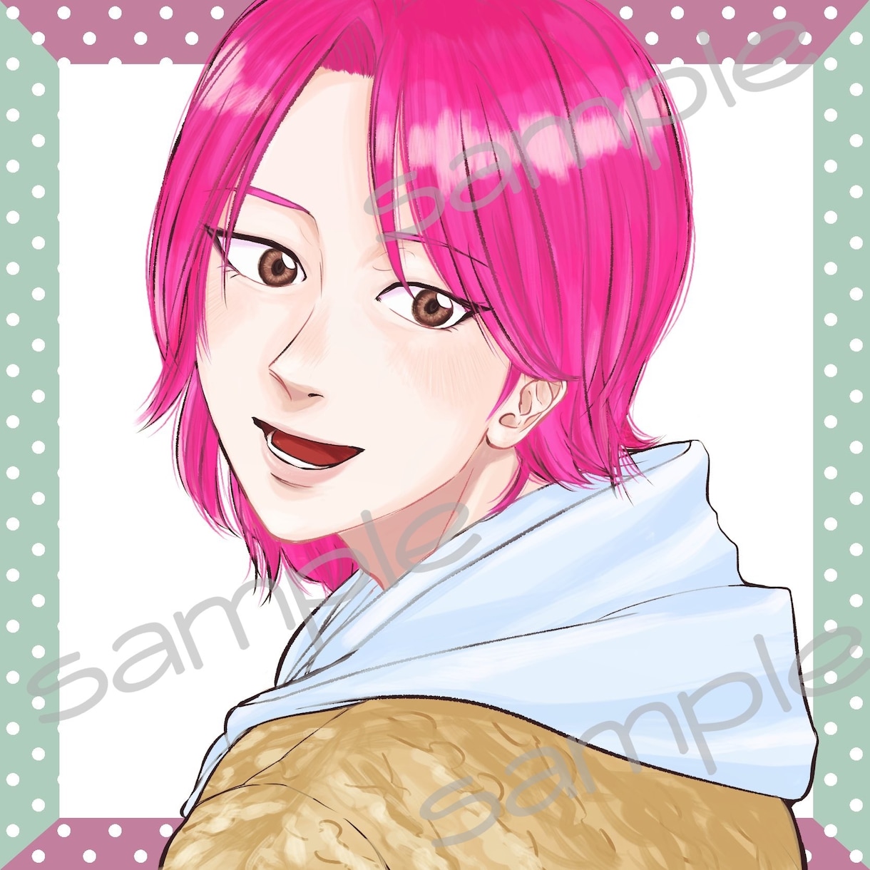 似顔絵アイコン作成します SlackやLINEなどで使える似顔絵アイコン作成します イメージ1