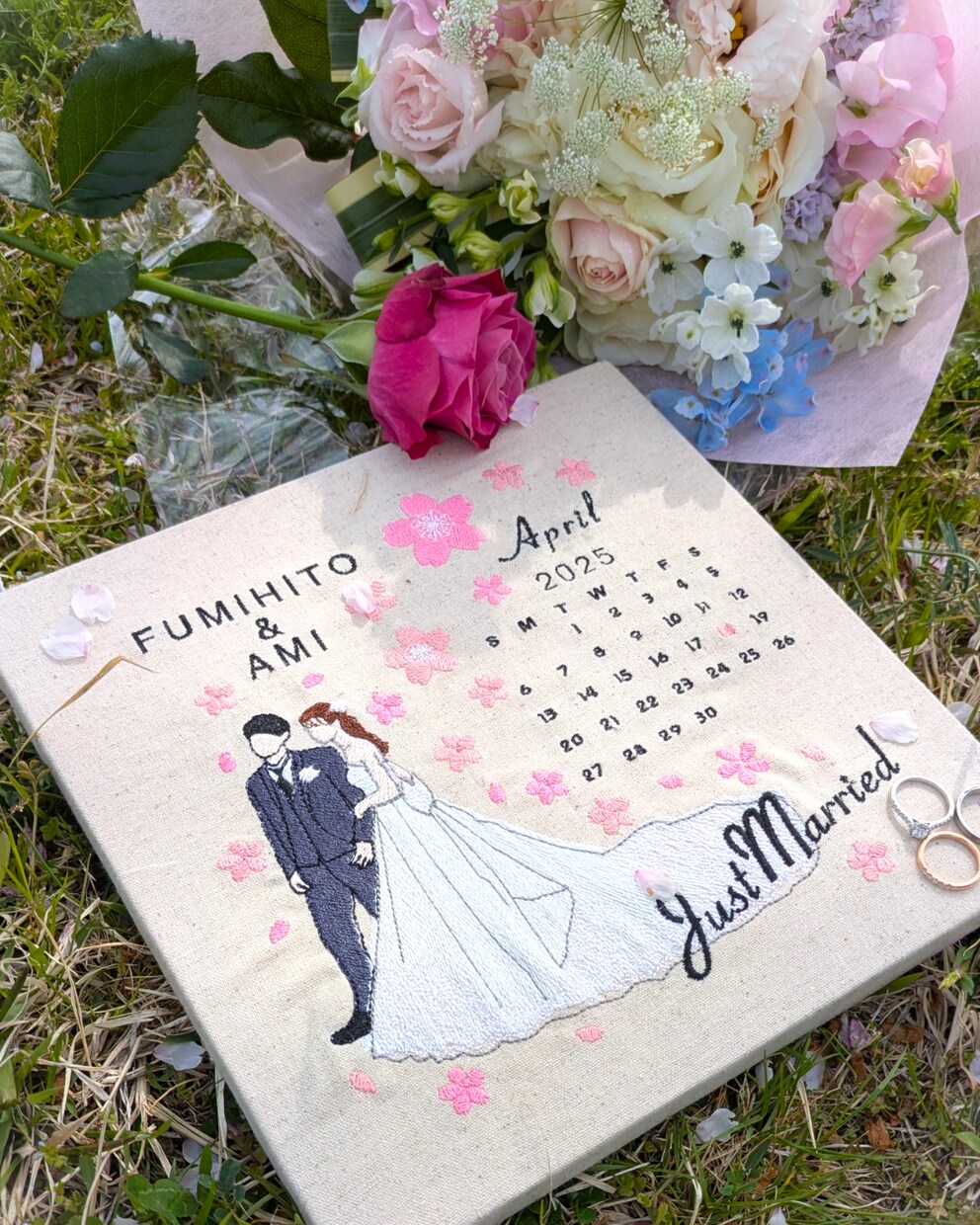圧倒的高級感と特別感！刺繍ウェルカムボード縫います 刺繍だから質感まで楽しめる！もう一つ上のウェルカムボード イメージ5