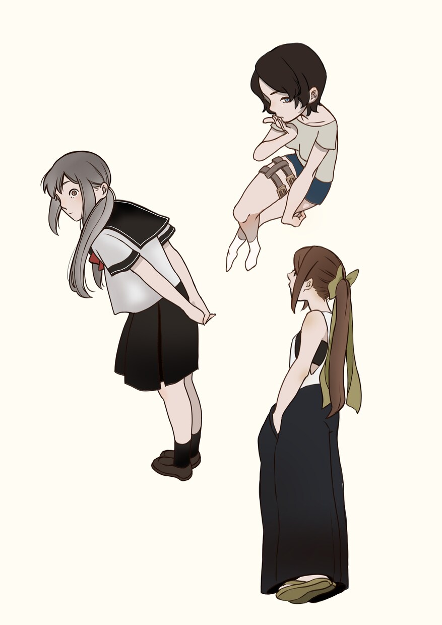 柔軟な構図のキャラクター線画イラスト制作いたします 人物が魅力的に映る構図にこだわった線画絵を提供致します。 イメージ1