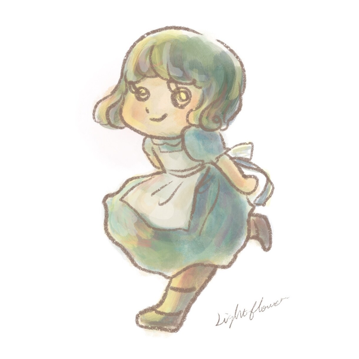 お花のようにやさしい雰囲気の女の子描きます 花や空の色を取り入れた色合いがこだわりです。 イメージ8