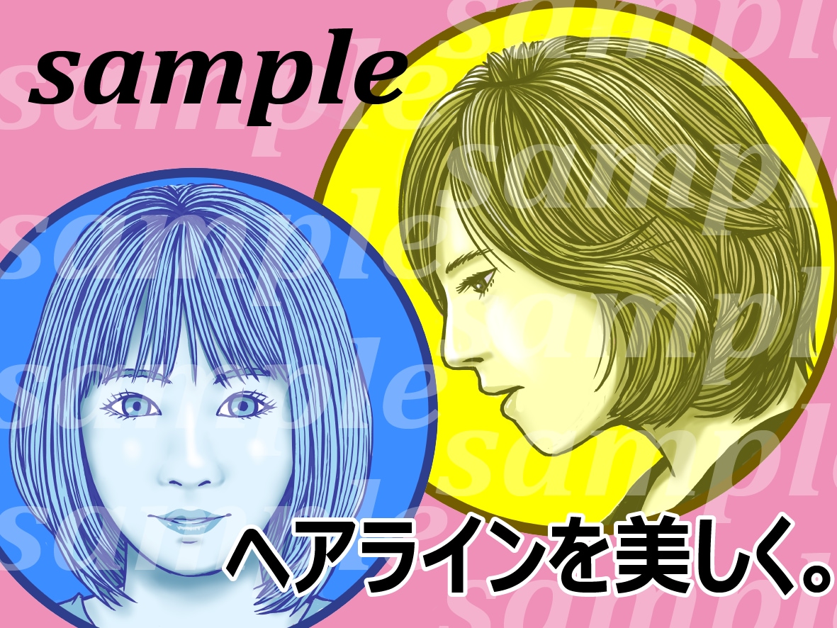 テーマーカラーでスタイリッシュな線画お描きします ヘアラインを美しく印象深い作品に。 イメージ3