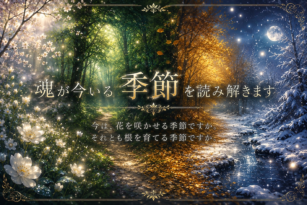 魂が今いる季節を読み解きます 迷う心にも、訪れる季節があります。 イメージ1