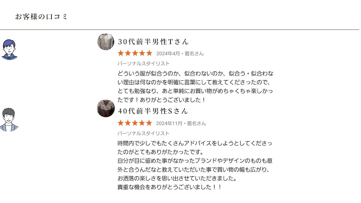 男性専用！圧倒的に垢抜けるためのアドバイスをします 実際口コミあり！外見を今より確実に良くしたい男性向きです イメージ2