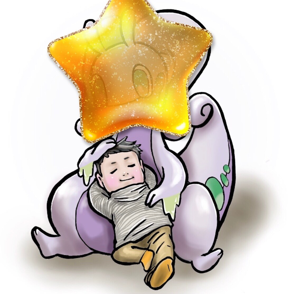 筆ペンで推しキャラとのツーショットアイコン描きます 好きなキャラとのツーショットの和のアイコンはいかがですか？ イメージ10